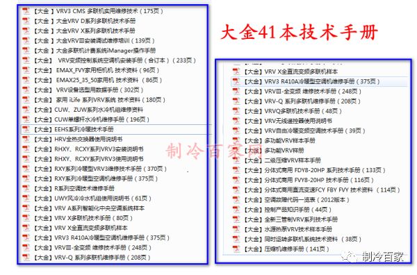 「1300套」开利、大金、特灵几十个品牌中央空调技术手册+维修培训